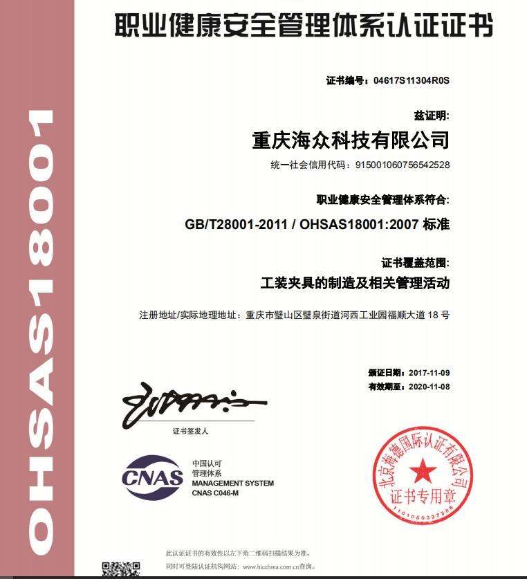 OHSAS18001體系認證